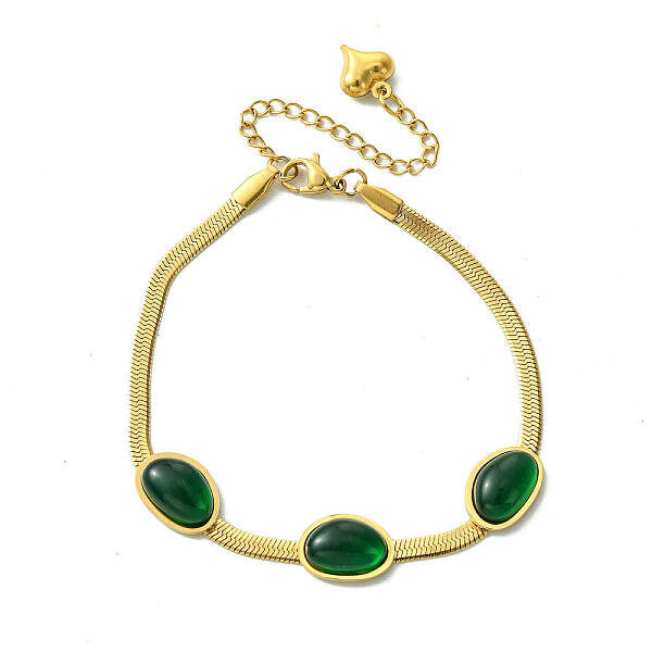 Ion Plating(IP) 304 Stainless Steel Herringbone Chain Bracelets