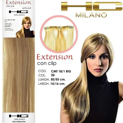 Hc milano extension 3 remy clips width 14-16cm length 50cm col.20 blonde ec 7.00