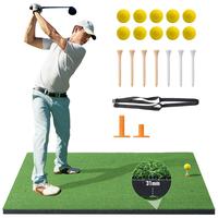 VEVOR Golf Hitting Mat, 5x4ft Artificial Turf Golf Hitting Mat, Thickened Golf Hitting Aids with 10 Golf Balls, 9 Golf Tees, ...