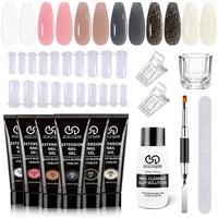 Acrylic Polygel Manicure Kit with Nail Molds, 6 Color Acrylic Polygel Manicure Kit with Multi-functional Nail Brush, Essentia...