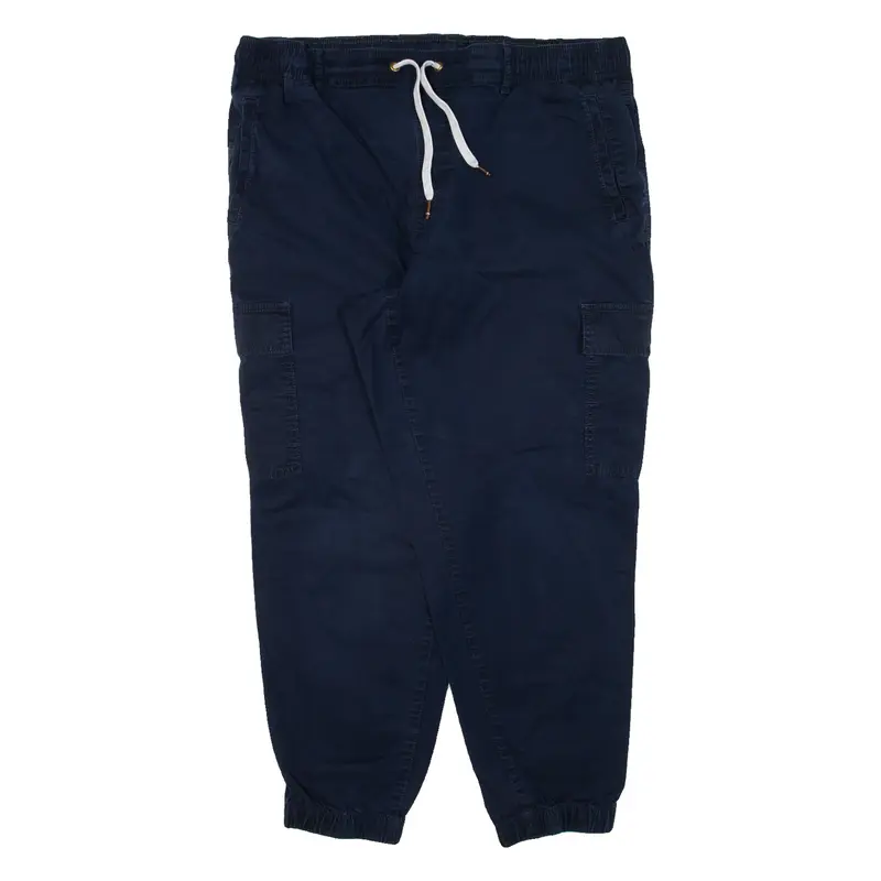 TOMMY HILFIGER Cargo Womens Trousers Blue Regular Tapered W35 L24