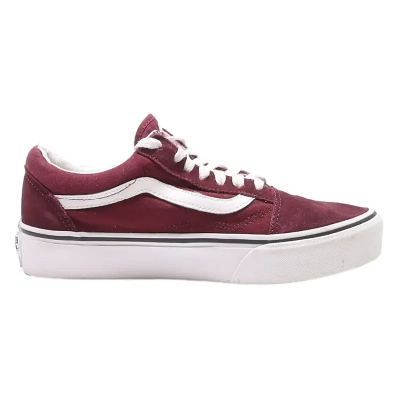 VANS Old Skool Low Top Trainers Maroon Canvas Mens UK 5