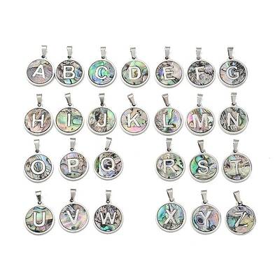 304 Stainless Steel with Paua Shell Pendants