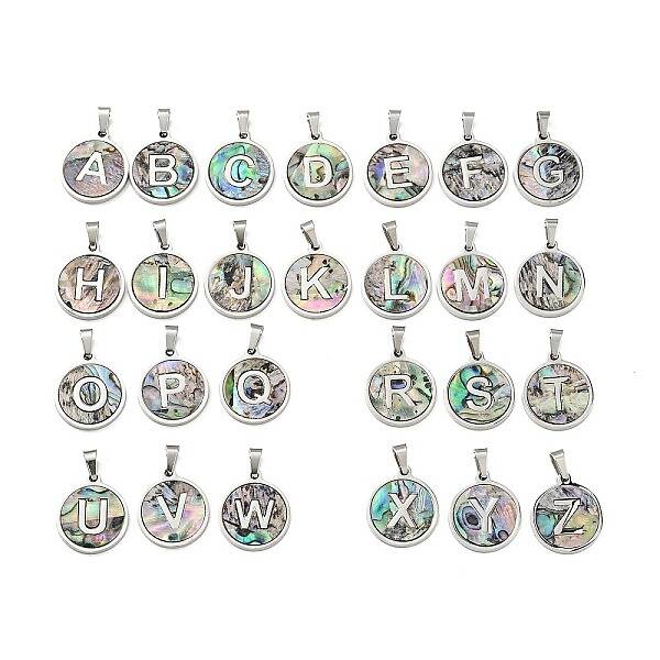 304 Stainless Steel with Paua Shell Pendants