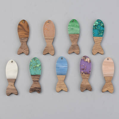 Resin & Walnut Wood Pendants