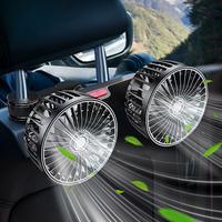 Fan for Car Backseat, USB Car Fan with Dual Heads, 3 Speed Strong Wind Car Cooling Fan Rear Seat Air Circulation Fan with 360...