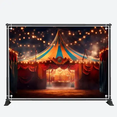 Warm Light Huge Circus Tent Night Birthday Backdrop - Aperturee