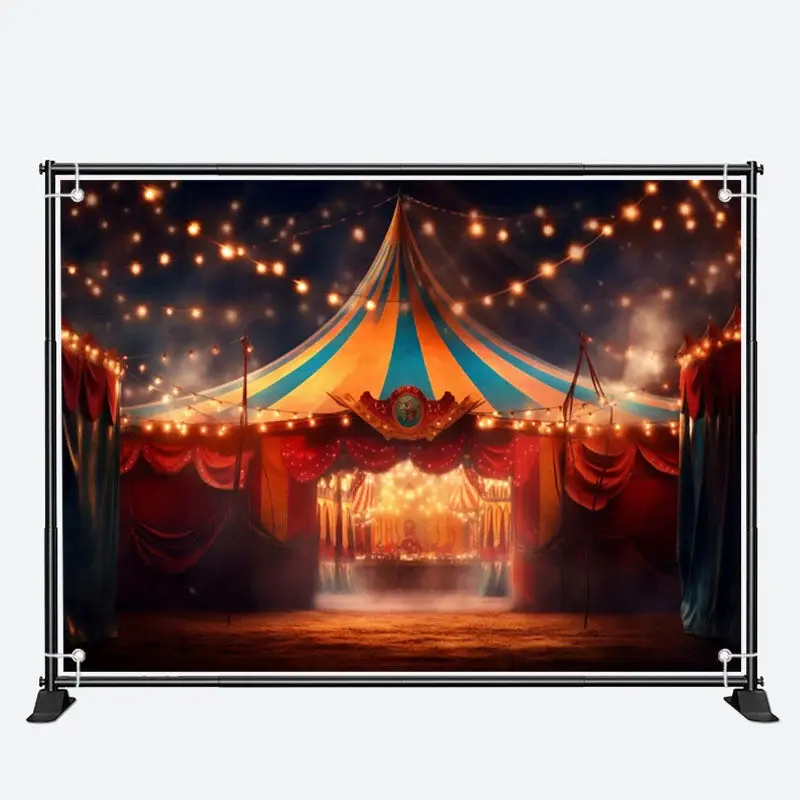 Warm Light Huge Circus Tent Night Birthday Backdrop - Aperturee