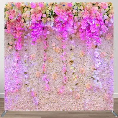 Aperturee Purple Floral Wall Backdrop Cover For Biryhday Party - Aperturee