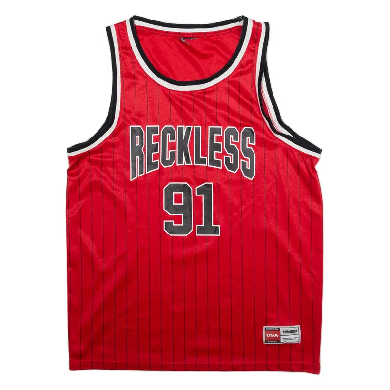 Reckless Mens Jersey Red Sleeveless M