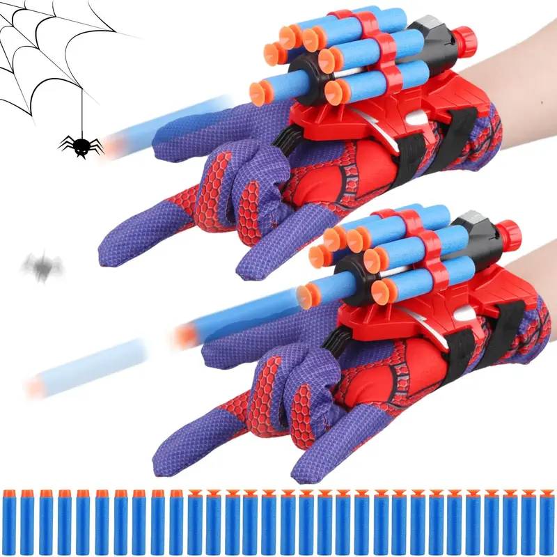 Web Shooters Toy 2 Pack,Web Slinger Toys with Spider Glove Launcher,Toys for Young Men Women's Christmas Gift, Halloween Pres...