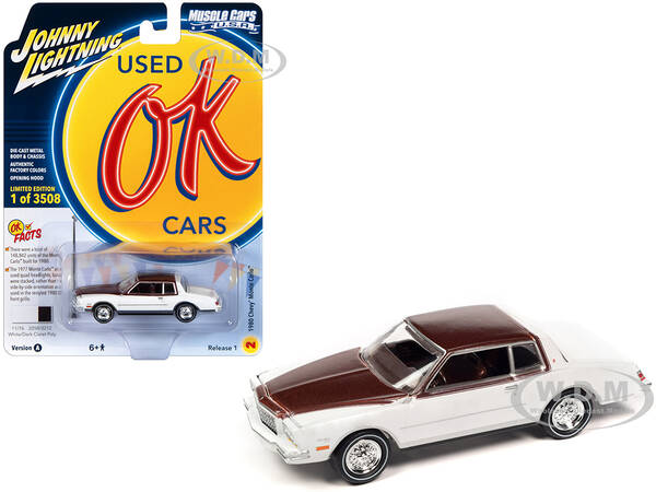 1980 Chevrolet Monte Carlo White and Dark Claret Brown Metallic Top and Hood Limited Edition to 3508 pieces Worldwide \