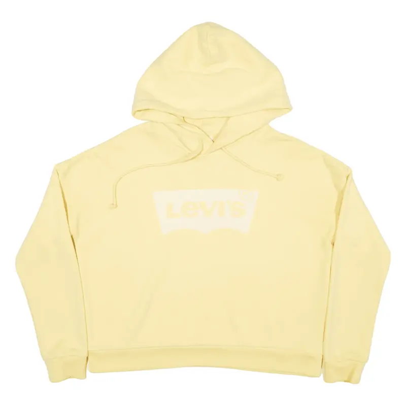 LEVI'S Cropped Hoodie Yellow Pullover Womens XS