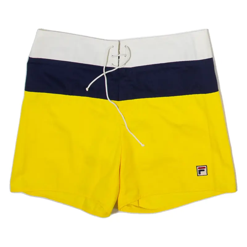 FILA Mens Casual Shorts Yellow Striped M W32