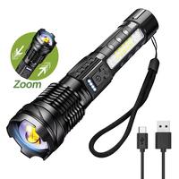 Father's Day Gift, MABREGU Bright White Laser LED Source Zoomable Aluminum Alloy Flashlight Torch