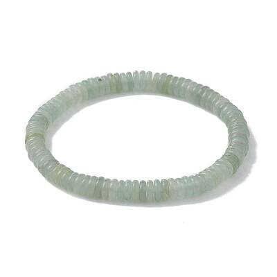 Natural Green Aventurine Disc Beaded Stretch Bracelets