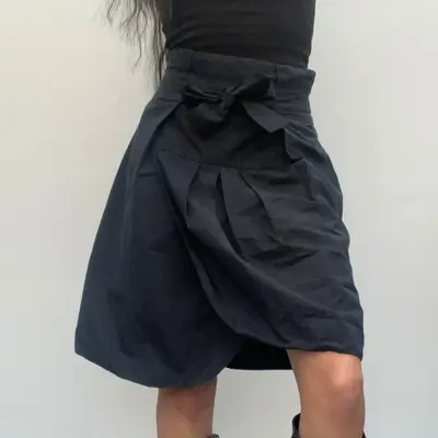 Yves Saint Laurent Midi Skirt - 26W UK 6 Black Cotton Blend