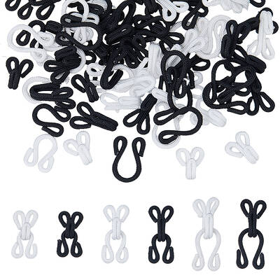 DICOSMETIC 72Pcs Sewing Hook and Eye 3 Sizes Polyester Closure for Clothing Sewing Mark Buckle Set for Collar Dress Trouser D...