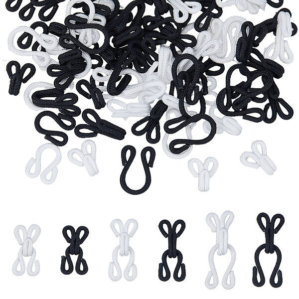 DICOSMETIC 72Pcs Sewing Hook and Eye 3 Sizes Polyester Closure for Clothing Sewing Mark Buckle Set for Collar Dress Trouser D...