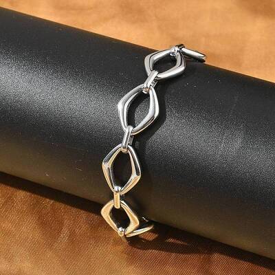 304 Stainless Steel Rhombus Link Chains Bracelets for Men & Women