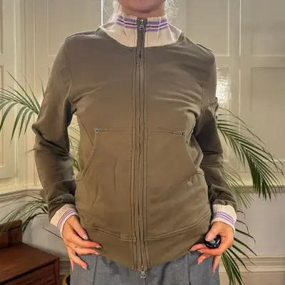 Napapijri Zip Up - XL Khaki Cotton