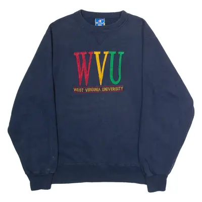 CHAMPION West Virginia University Mens Sweatshirt Blue 90s USA L
