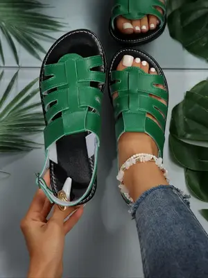 Plain Color Slip on Sandals for Women, Girls Birthday Gift, Casual Comfort Open Toe Sandals for Summer, Non-slip Luxury Desig...