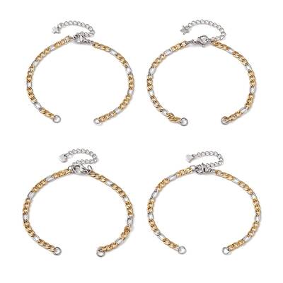 304 Stainless Steel Figaro Chain Bracelet Makings