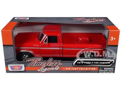 1979 Ford F-150 Custom Pickup Truck Red Timeless Legends Series 1/24 Diecast Model Car by Motormax