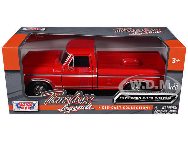 1979 Ford F-150 Custom Pickup Truck Red Timeless Legends Series 1/24 Diecast Model Car by Motormax