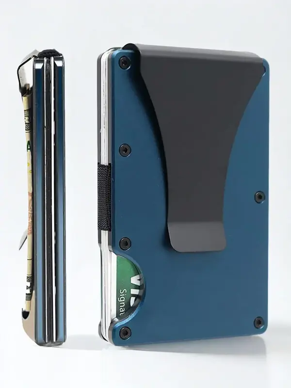 Men's Minimalist Slim Card Holder, Credit Card Covers, 2024 RFID Blocking Aluminum Alloy Card Holder, Portable Super Slim Mul...