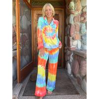 Sunrise Swirl Wide Leg Pajama Set