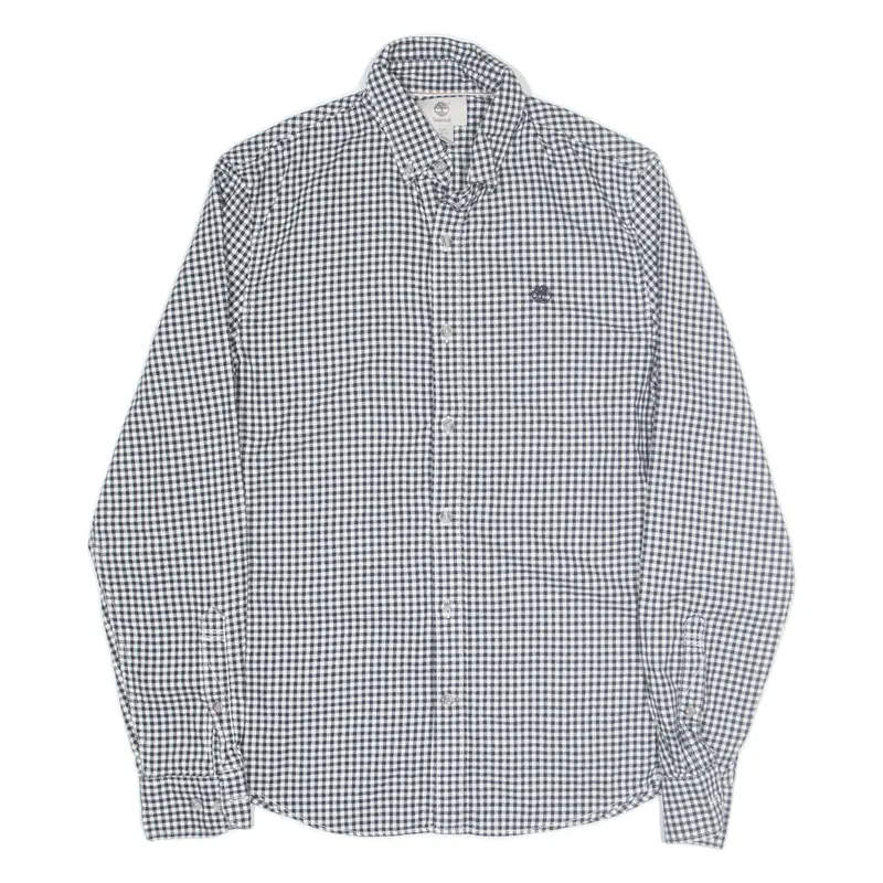TIMBERLAND Slim Shirt Blue Check Long Sleeve Mens S