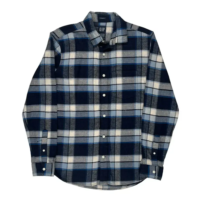Gap Checked Shirt - Small Blue Cotton