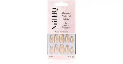 Nail HQ Almond False Nails Natural Glaze 24pcs