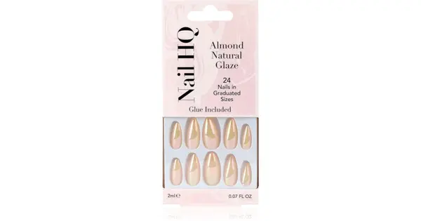 Nail HQ Almond False Nails Natural Glaze 24pcs