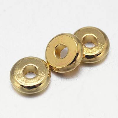Flat Round Brass Spacer Beads