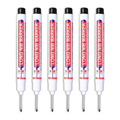 6pcs Quick-drying Multifunctional Marker Pen, Long Nib Marker For Ceramic, Wood, Glass