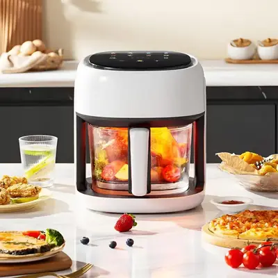 Multifunctional Household Air Fryer, 1 Count Large Capacity Oil-free French Fry Machine, Home Intelligent 360 Degree Visual...