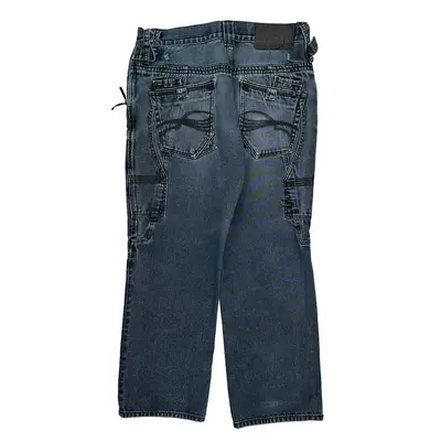 Cargo Pockets Rocawear Jeans - 37W 31L Dark Wash Denim