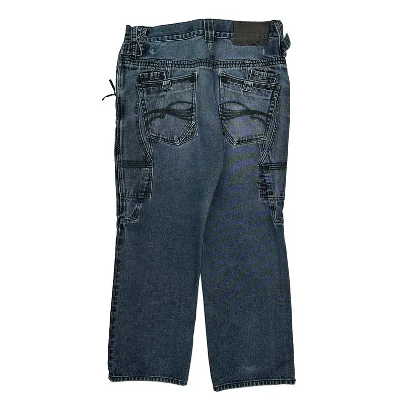 Cargo Pockets Rocawear Jeans - 37W 31L Dark Wash Denim