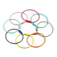 【A2】20Pcs Multi Color Stainless Steel Wire Keychain Cable Key Ring Loop Assorted Colored Keychain
