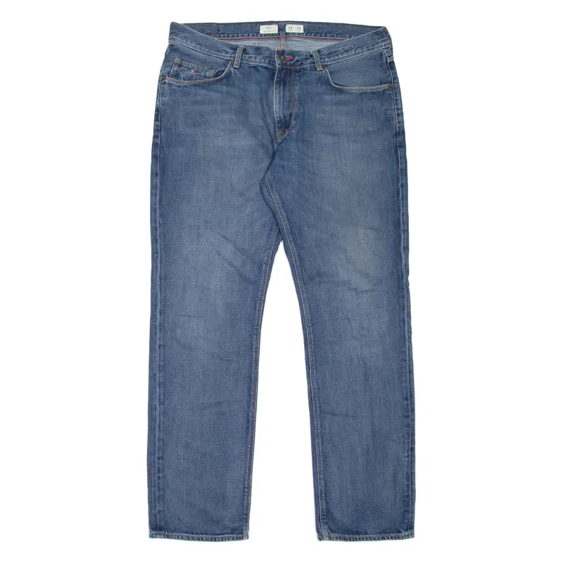 TOMMY HILFIGER Mercer Mens Jeans Blue Regular Straight Stone Wash W38 L34