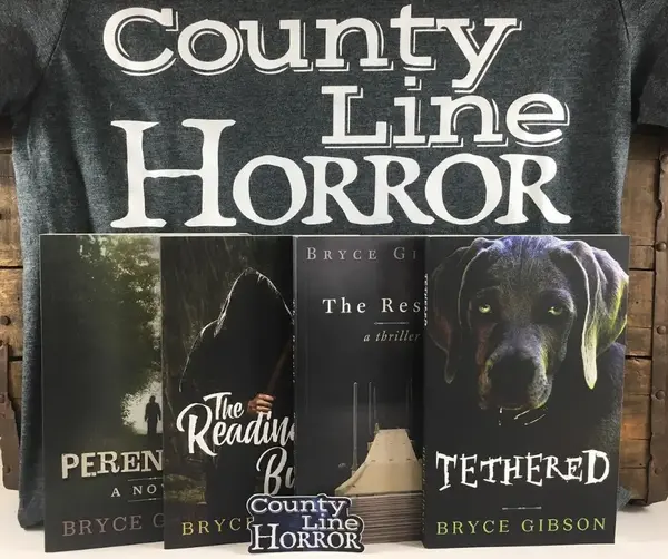 County Line Horror Full Crate ~ Includes 4 Signed Books + T-shirt and die-cut sticker
