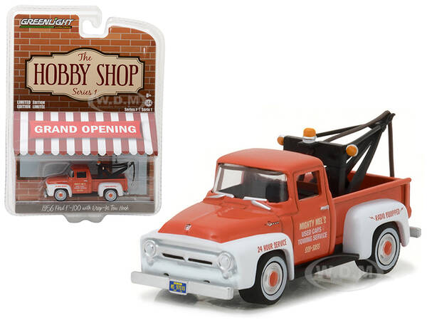 1956 Ford F-100 Red and White with Drop-in Tow Hook \