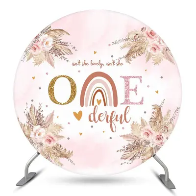 Aperturee Isnt She Onederful Floral Circle Pink Birthday Backdrop | Custom Circle Backdrop Birthday | Birthday Backdrop Ideas...