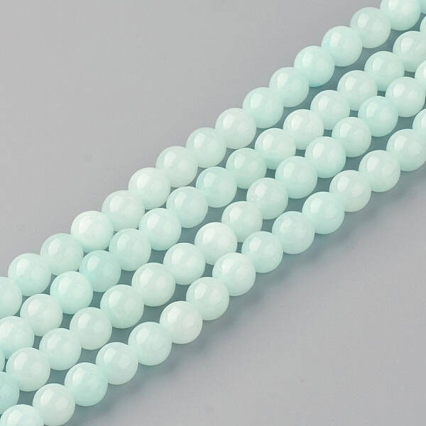 Natural Dyed Yellow Jade Gemstone Bead Strands