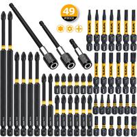 Impact Drill Bit Set, Long Screwdriver Bit Set, Tamper Proof Star Drill Bits Set, with CNC Machining Head & Drill Bit Extende...