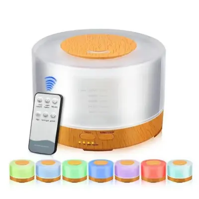 6 Essential Oils! 500ML Controlled Aroma Diffuser - 7 Color LED Humidifier for Large Rooms | Ultrasonic Quiet Operation air ...