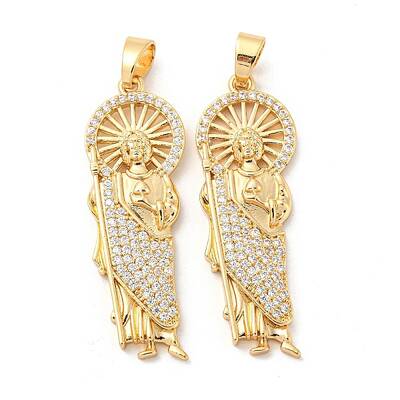 Brass Micro Pave Cubic Zirconia Pendants